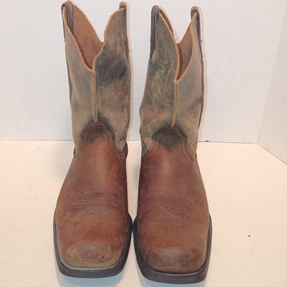 ARIAT "Rambler" Men's Size 11D Pull-on Western Boot Square Toe Brown Leather - Picture 6 of 14